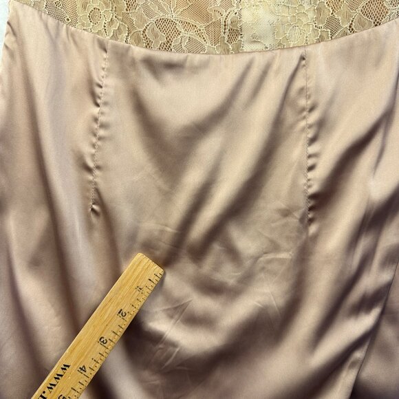 KLEID KATHERINE SUPERDOWN Satin Drape Lace Mini Dress Revolver Nude Size S PARTY - Picture 15 of 16